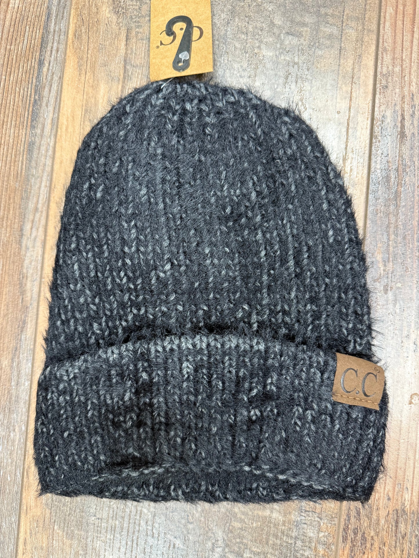 CC Beanie Fuzzy Two Tone Black