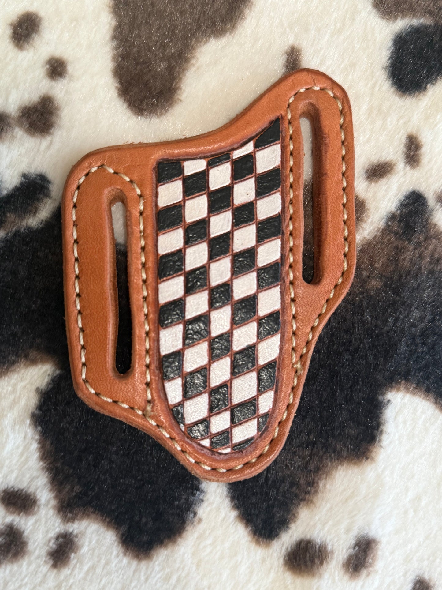 Double Bladed Trapper Knife Sheath Checkered
