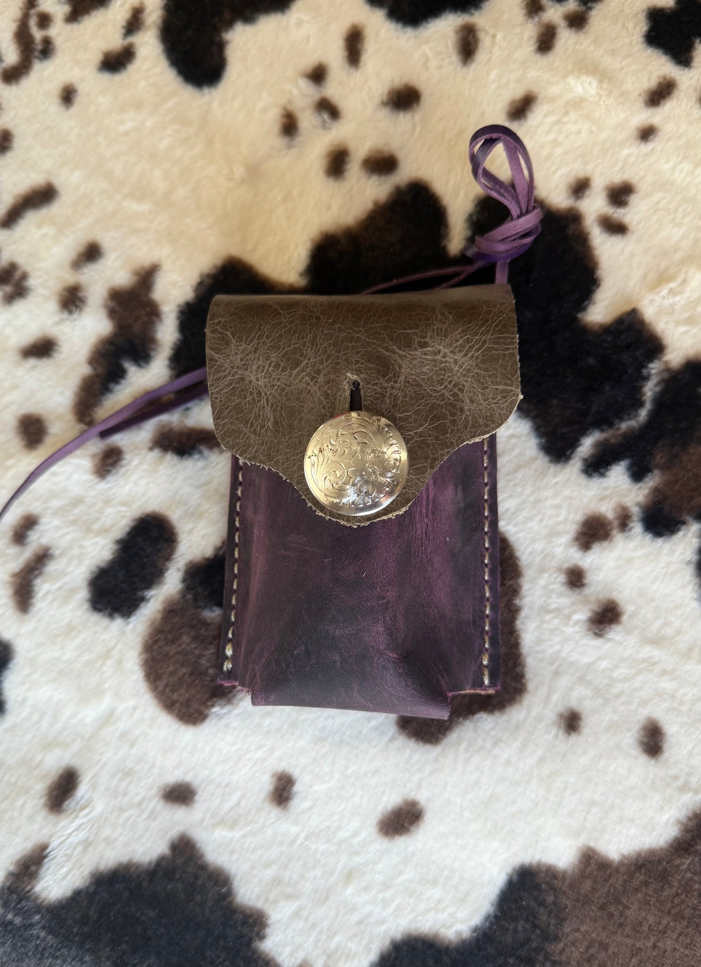 Leather Baby Powder Pouch