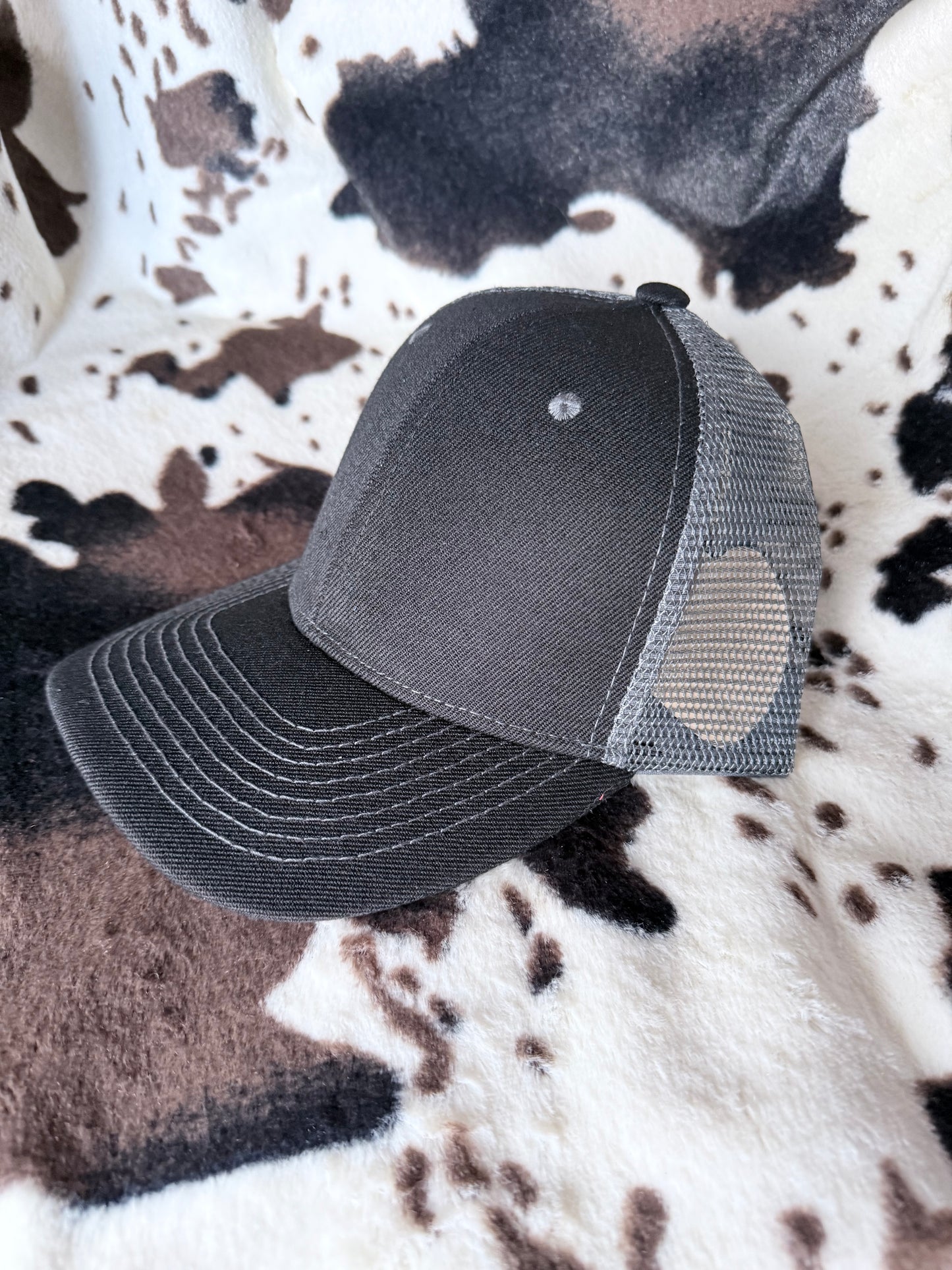 Baseball Cap-Black/Grey Mesh