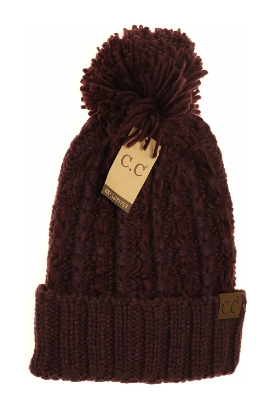 CC Beanie Slipstitch with Pom