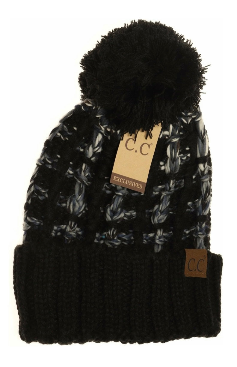 CC Beanie Ombre Double Slipstitch Pom