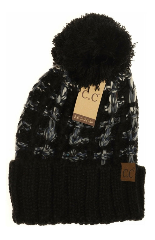 CC Beanie Ombre Double Slipstitch Pom