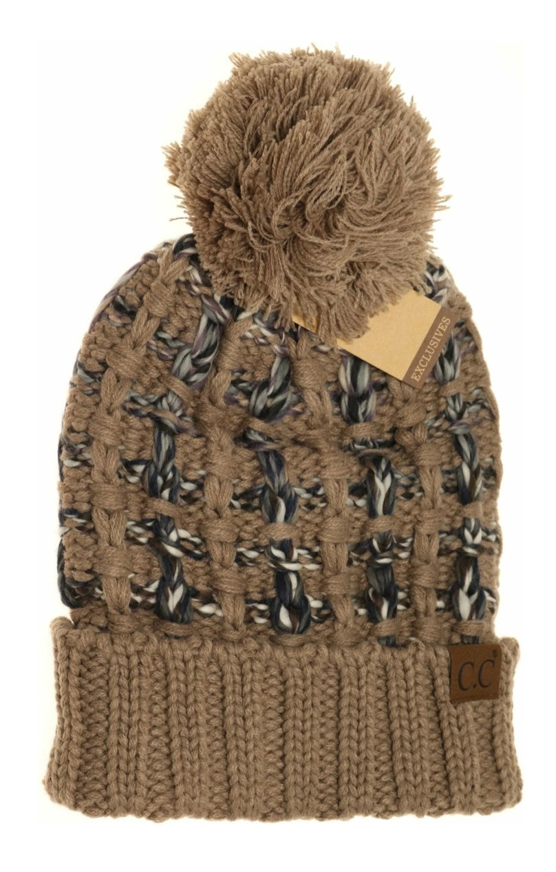 CC Beanie Ombre Double Slipstitch Pom