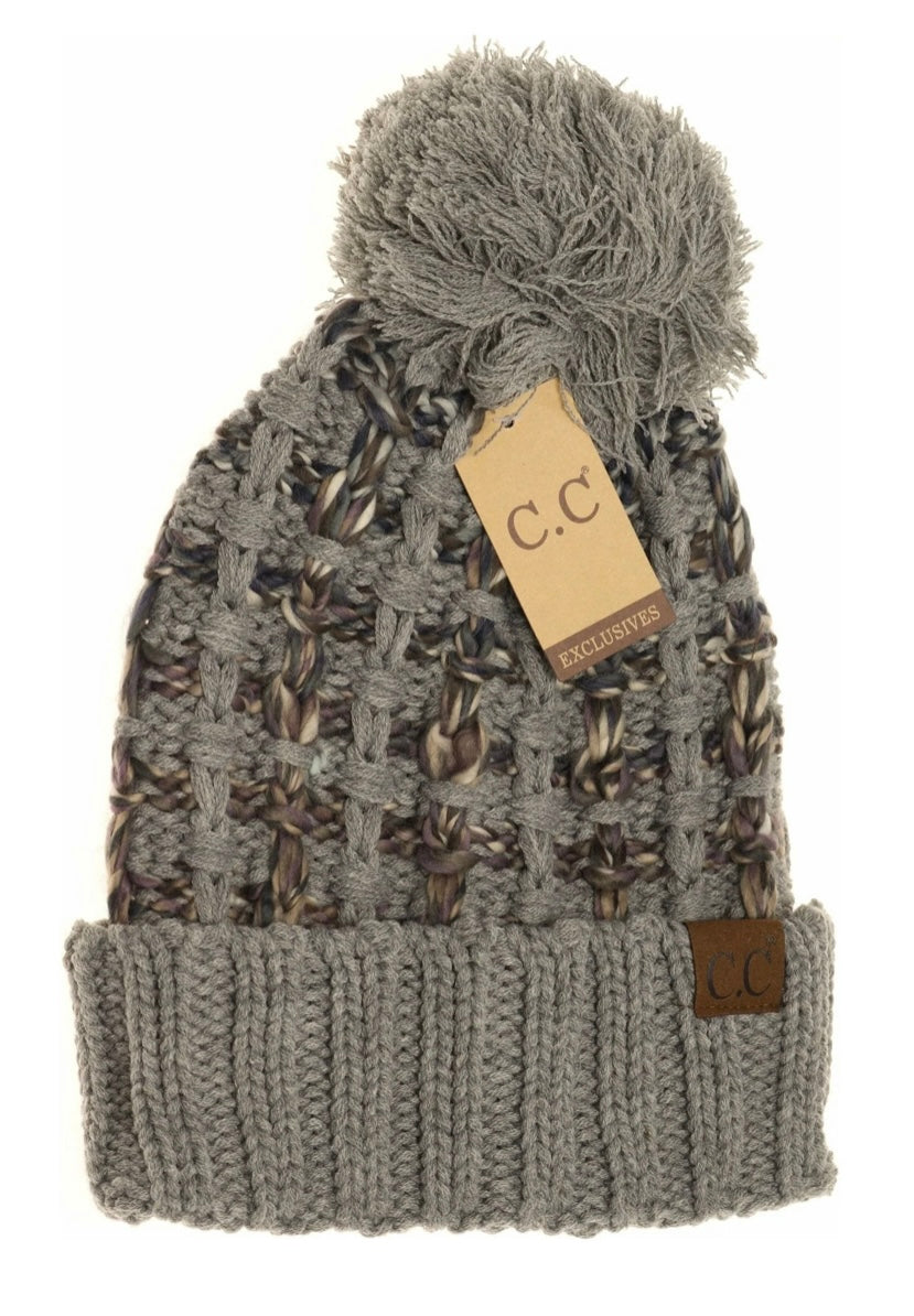 CC Beanie Ombre Double Slipstitch Pom