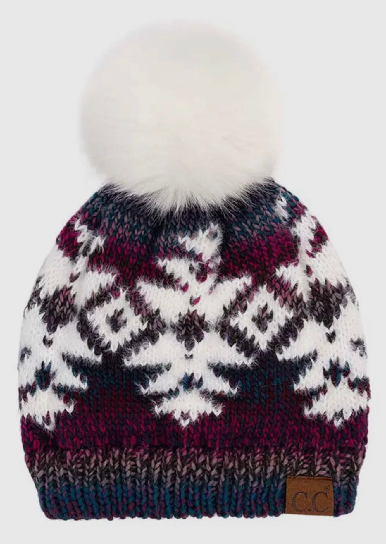 CC Beanie Multi Aztec Print w/Pom