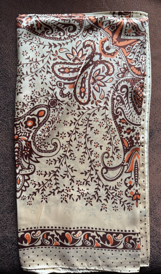 Wild Rag-Brown/Orange/Cream Paisley