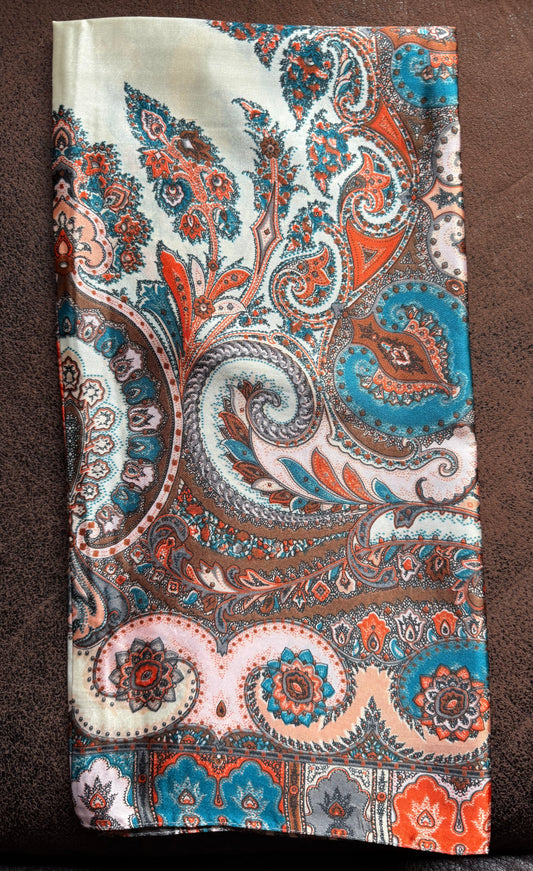 Wild Rag-Turquoise/Orange Paisley