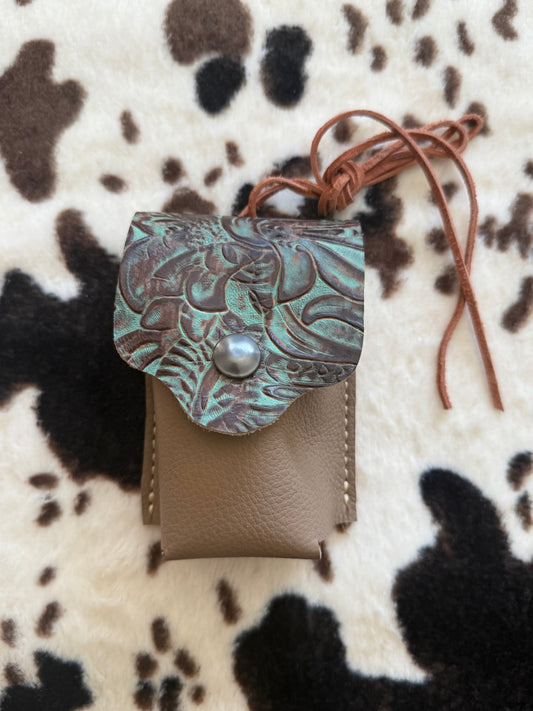 Leather Baby Powder Pouch