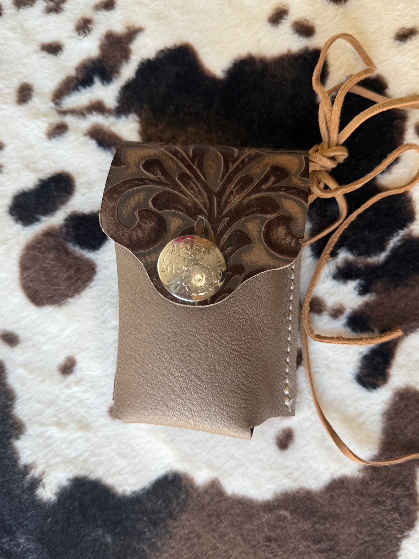 Leather Baby Powder Pouch