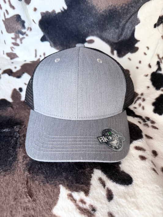 Baseball Cap-Heather Grey/Black Mesh