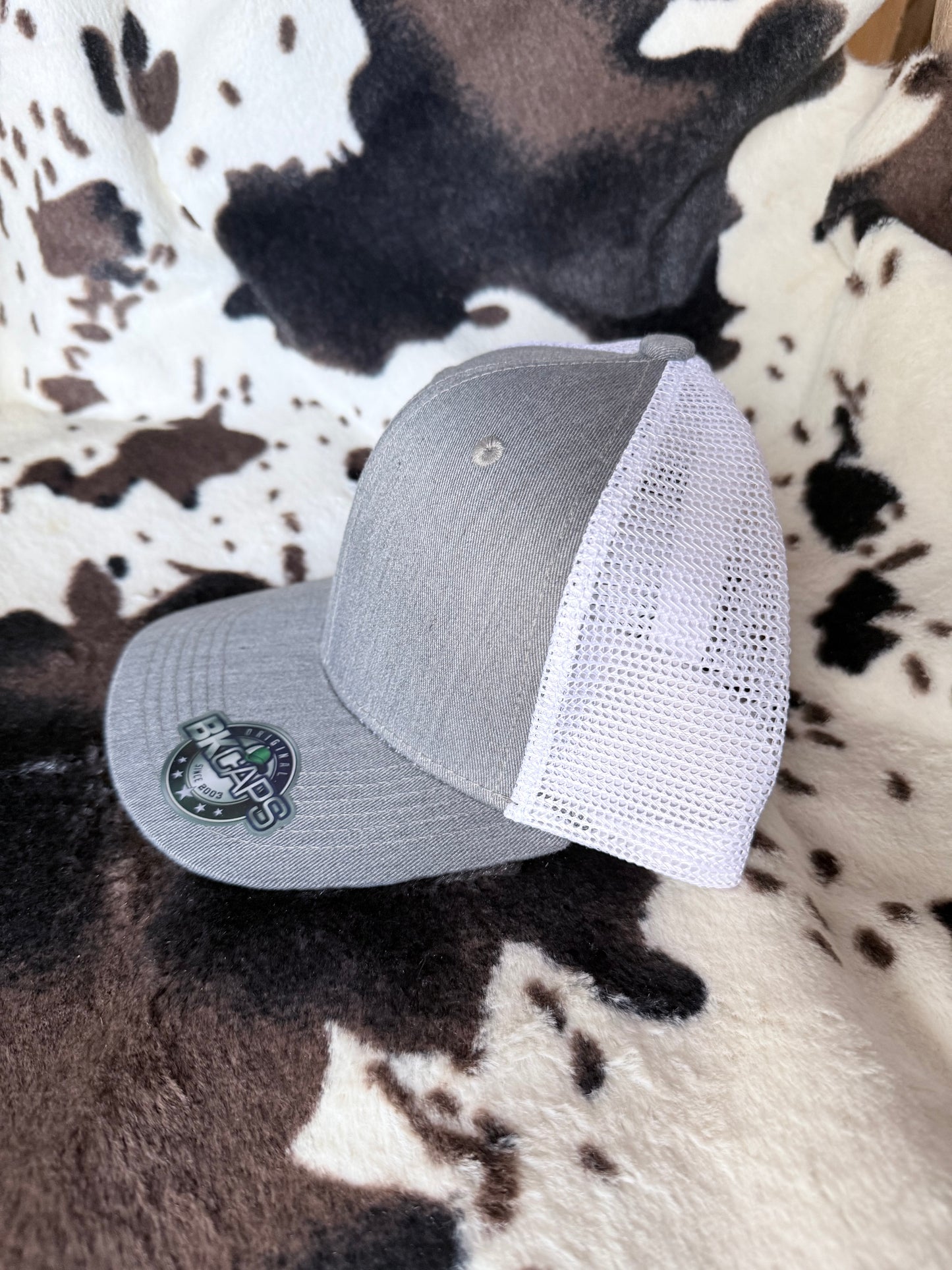 Baseball Cap-Heather Grey/White Mesh