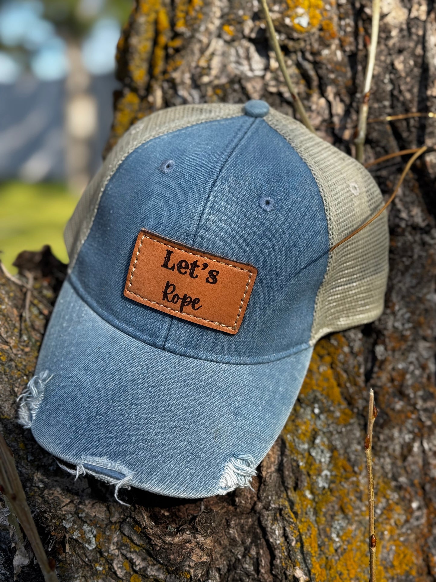 Baseball Cap Laser Leather Patch