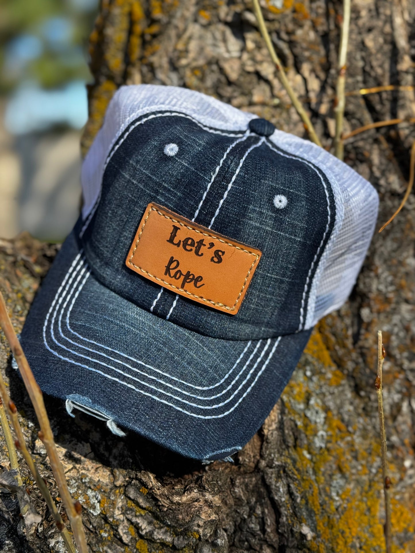 Baseball Cap Laser Leather Patch