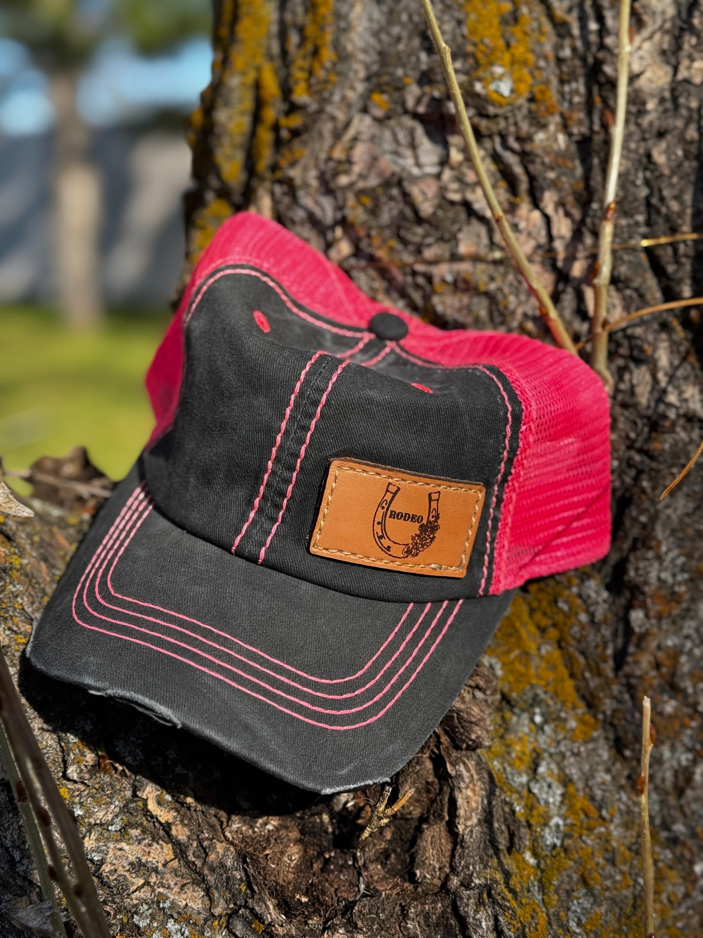 Baseball Cap Laser Leather Patch