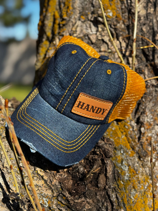 Baseball Cap Laser Leather Patch