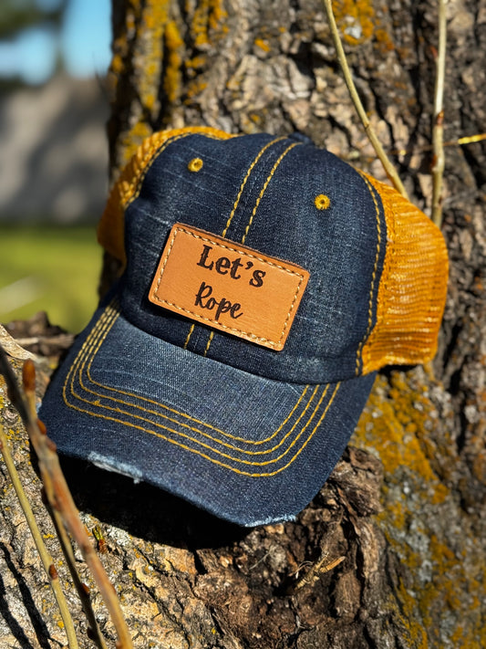 Baseball Cap Laser Leather Patch